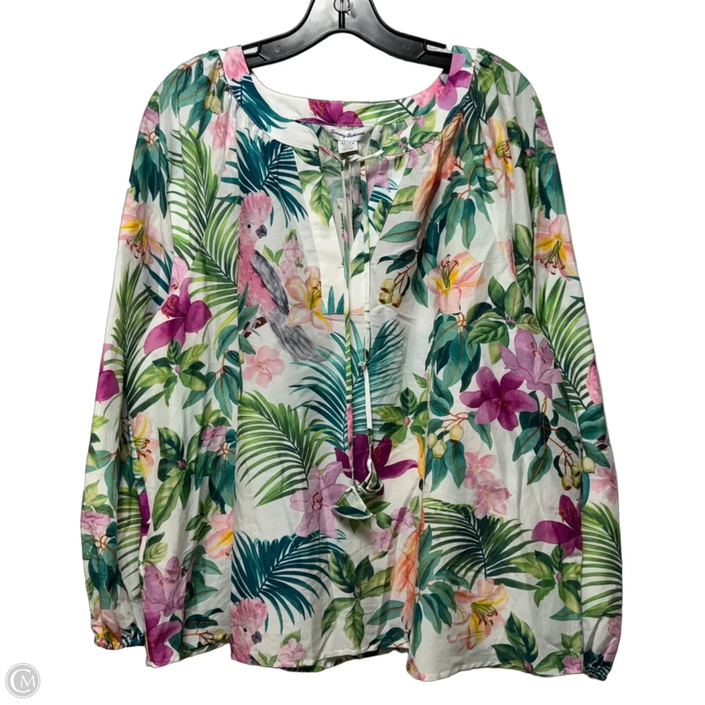 Top Long Sleeve By Tommy Bahama In Tropical Print, Size: Xl