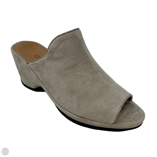 Orman Suede Wedge Mules By L’Amour Des Pieds In Taupe, Size: 6.5