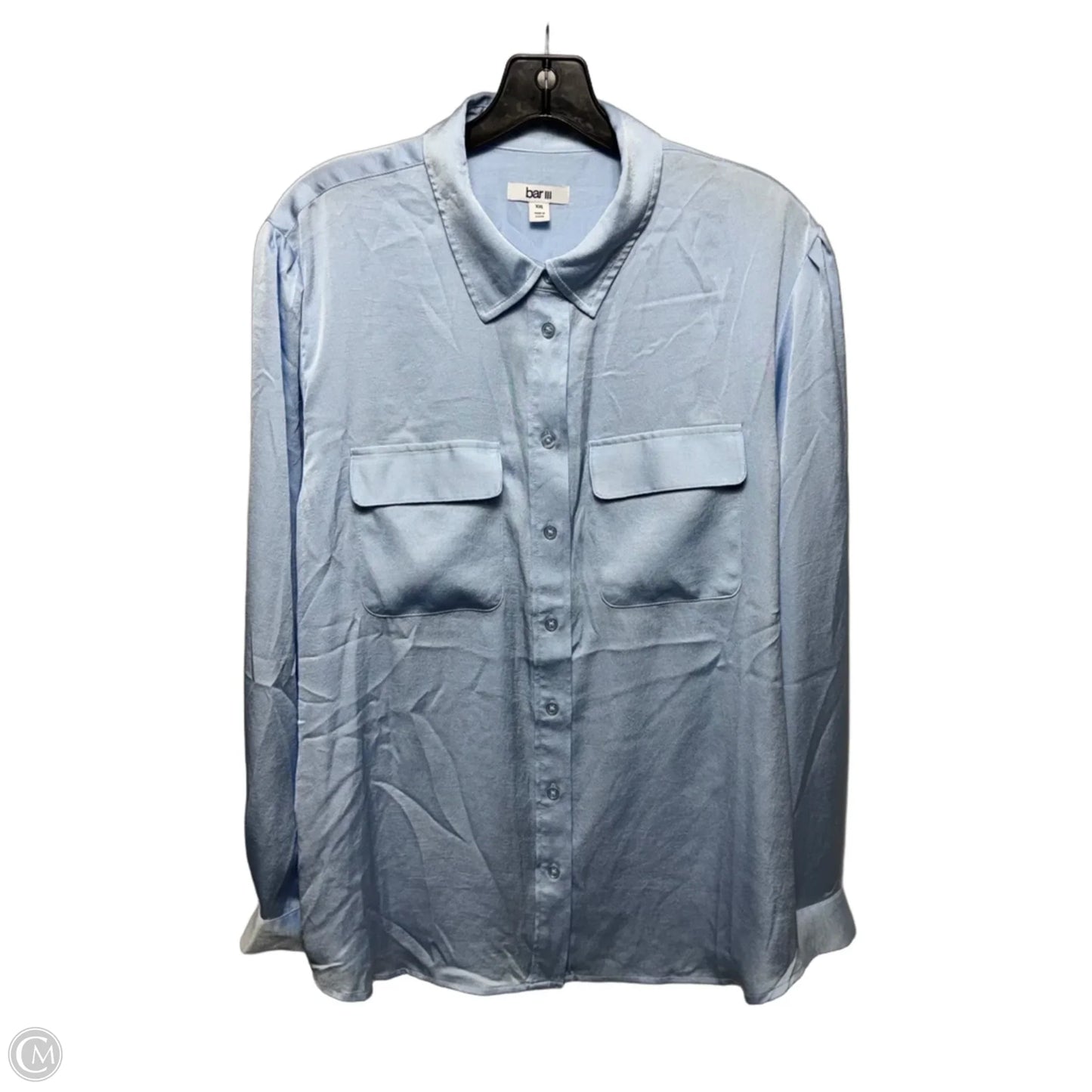 Top Long Sleeve By Bar III In Blue, Size: Xxl