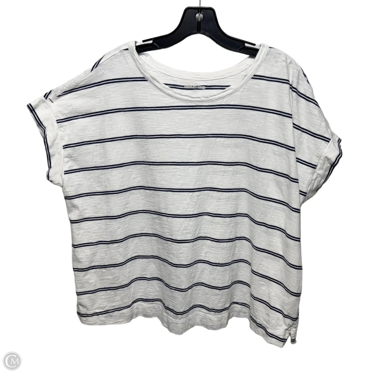 Top Short Sleeve Basic By Lands End In Striped Pattern, Size: 1x