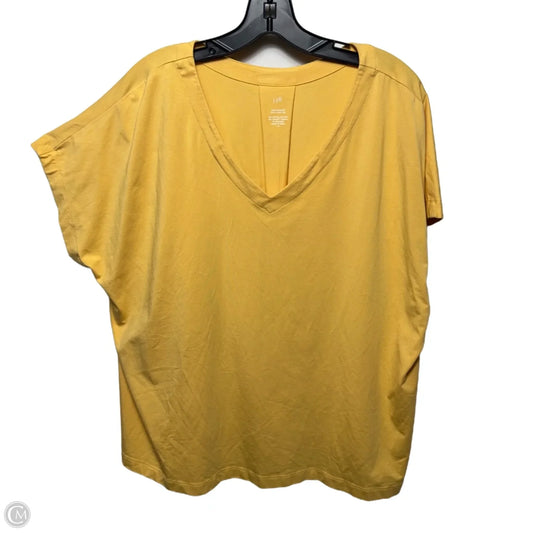 Luxe Supima Pleat-Back Tee By J. Jill In Yellow, Size: 2x