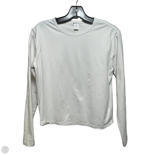 Athletic Top Long Sleeve Crewneck By Athleta In White, Size: S
