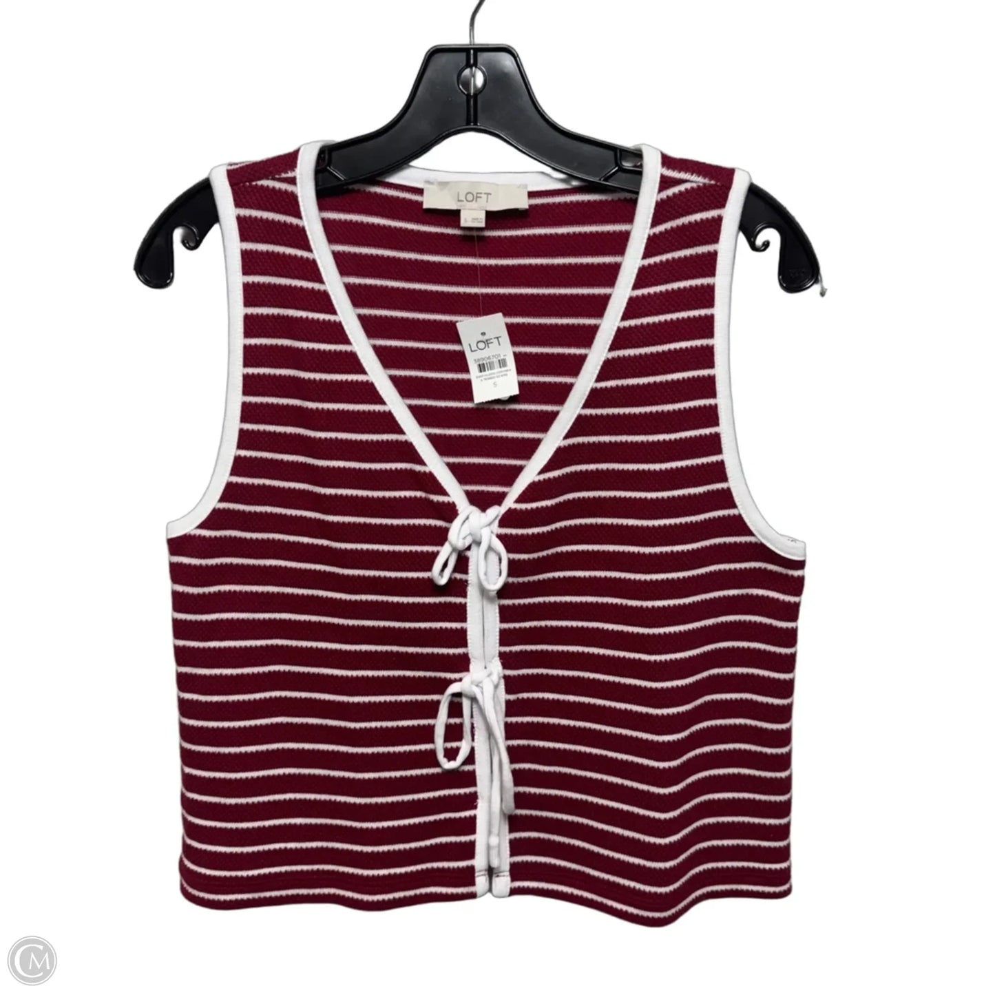 Top Sleeveless By Loft In Striped Pattern, Size: S