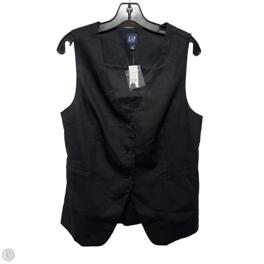 Linen Blend Vest By Gap In Black, Size: M