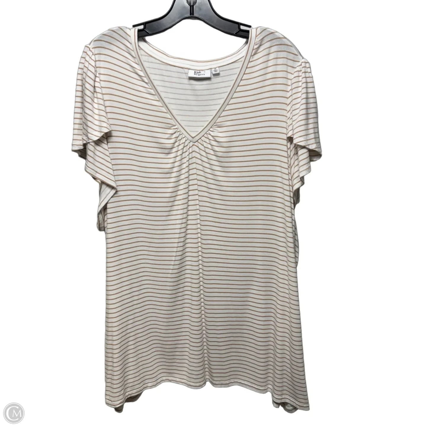 Top Short Sleeve Basic By Kim Rogers In Striped Pattern, Size: 3x