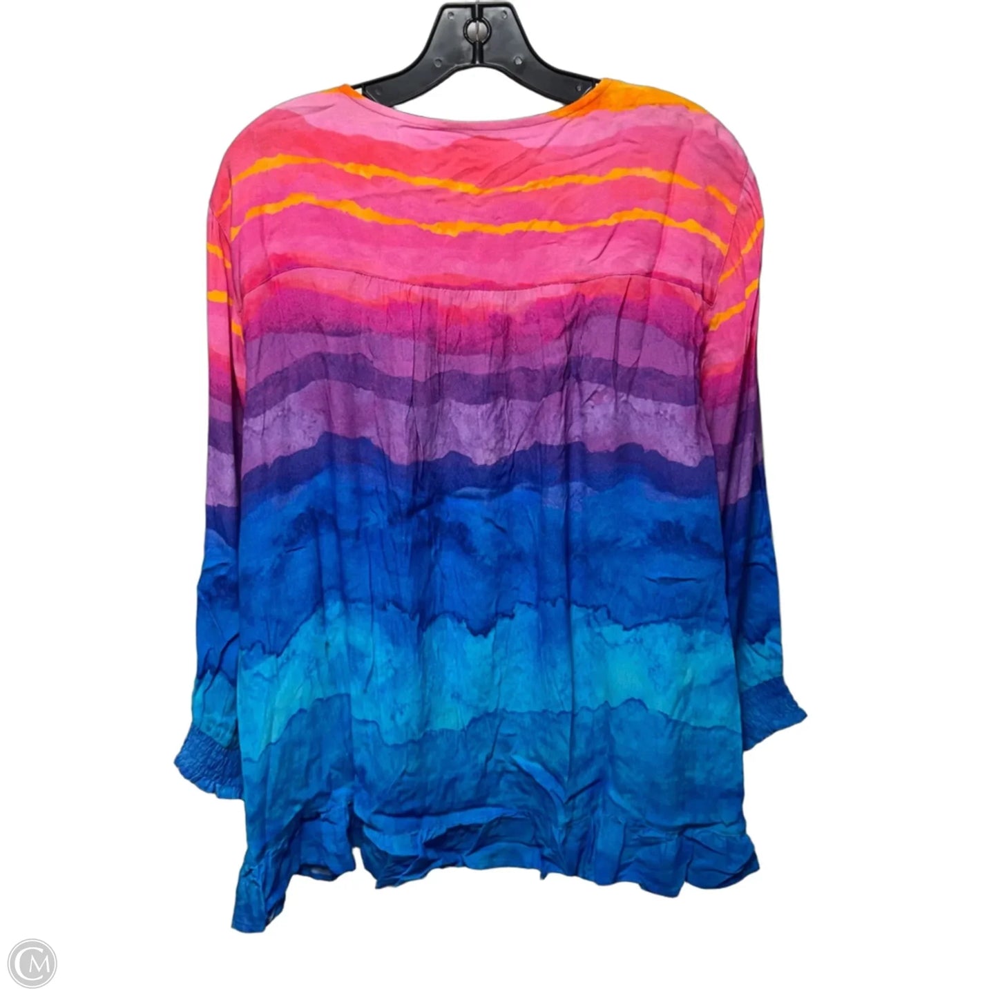 Top Long Sleeve By John Mark In Tie Dye Print, Size: Xl