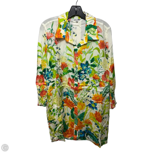 Del Mar Tunic 3/4 Sleeve By John Mark In Floral Print, Size: M