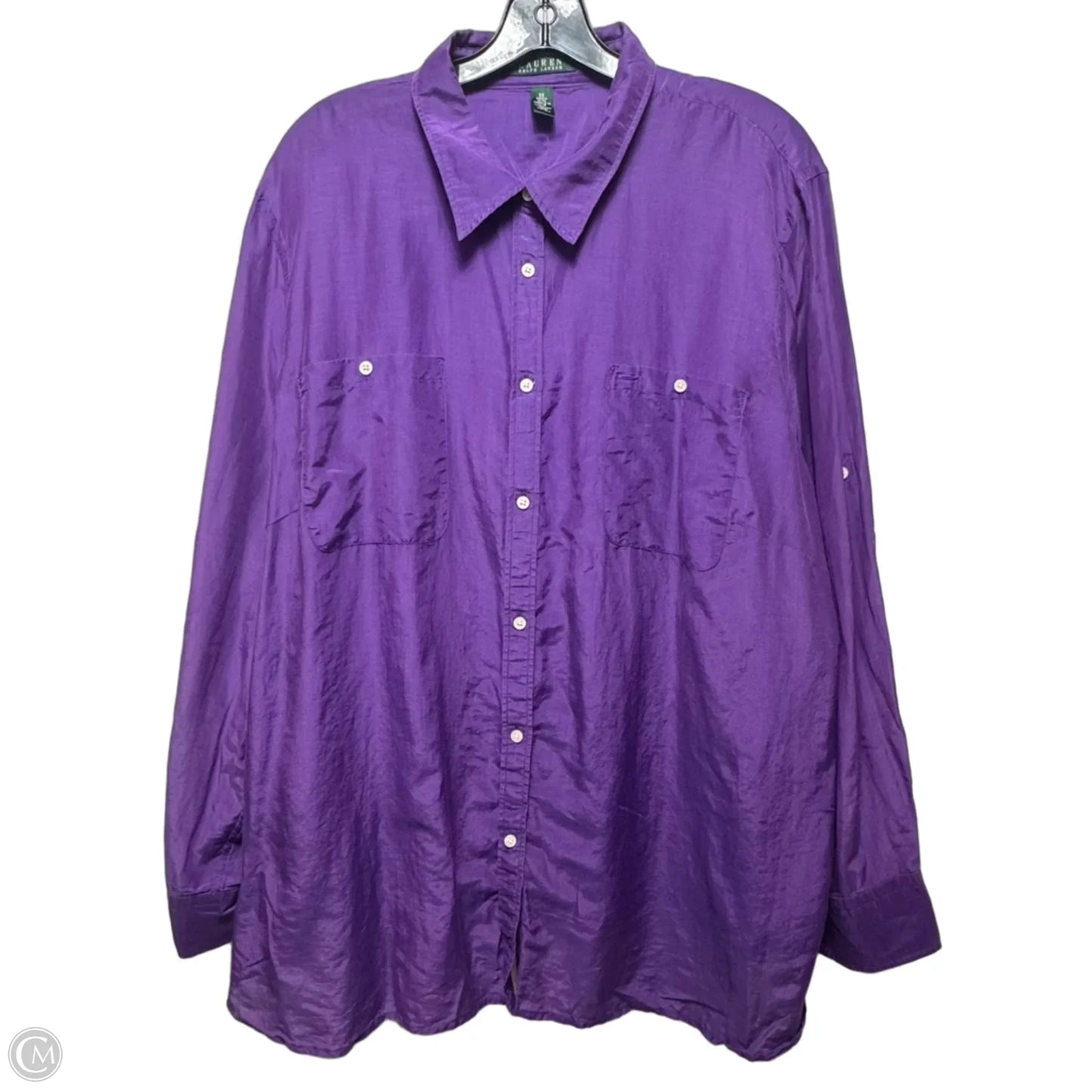 Top Long Sleeve By Lauren By Ralph Lauren In Purple, Size: 3x