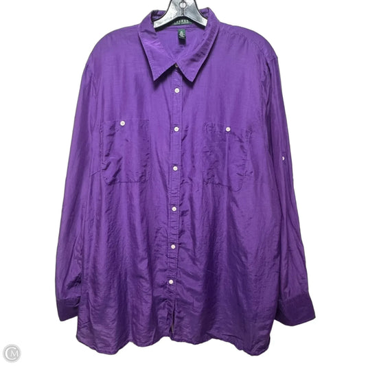 Top Long Sleeve By Lauren By Ralph Lauren In Purple, Size: 3x