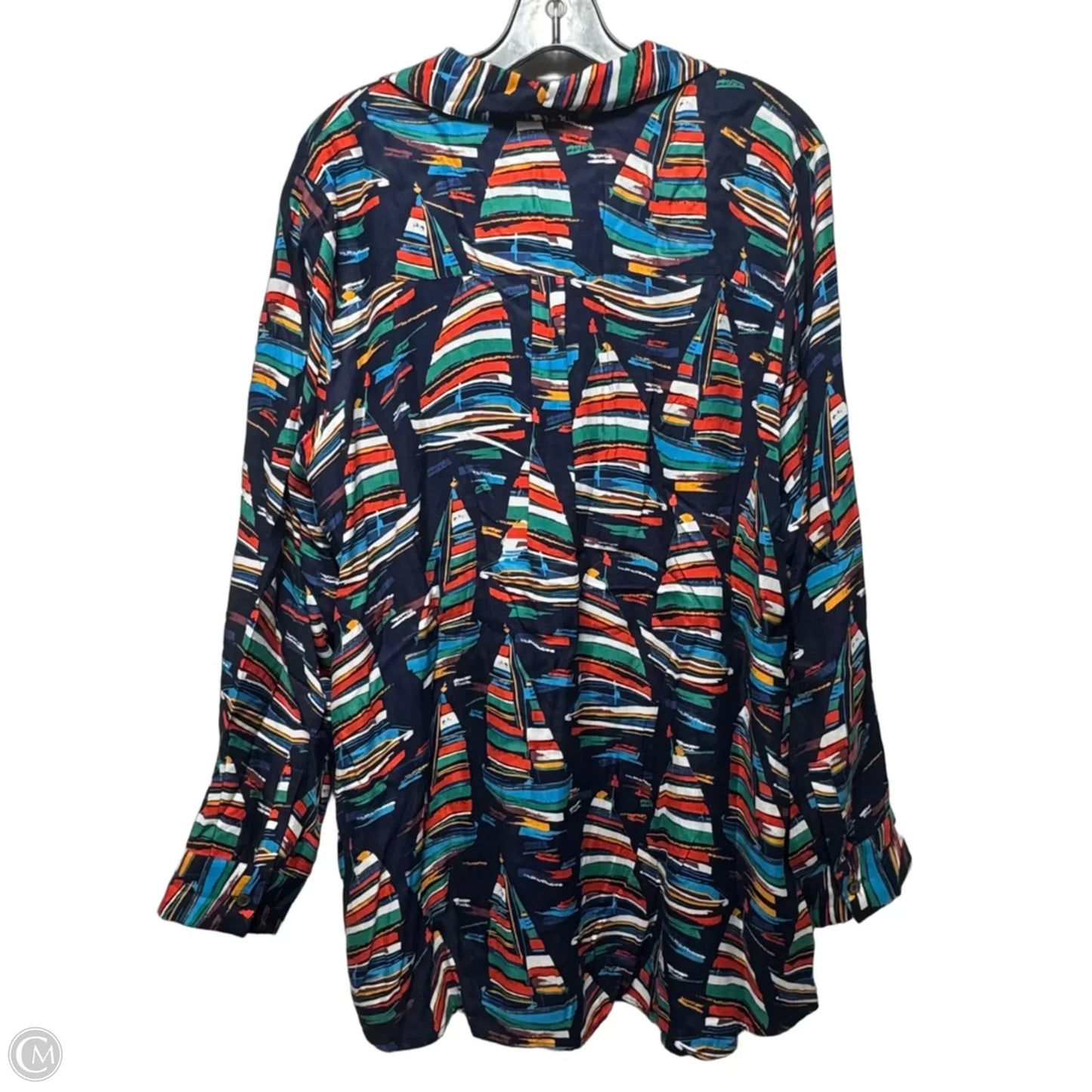 Top Long Sleeve By Soft Surroundings In Nautical Print, Size: Xl