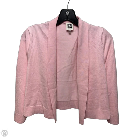Sweater Cardigan By Anne Klein In Pink, Size: L