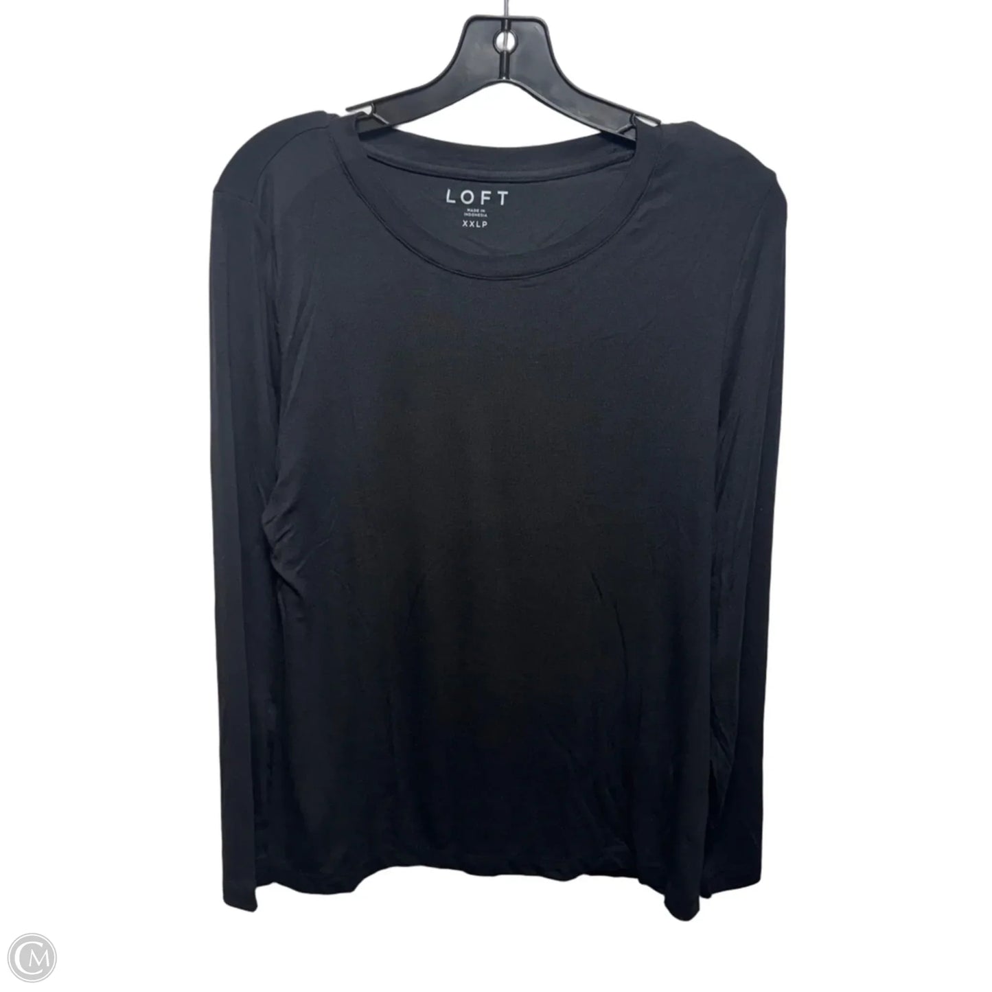 Top Long Sleeve Basic By Loft In Black, Size: XXL PETITE
