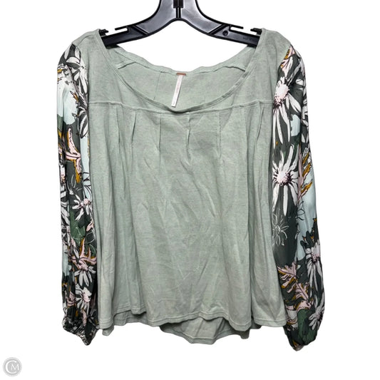 Top Long Sleeve By Free People In Sage Combo, Size: S