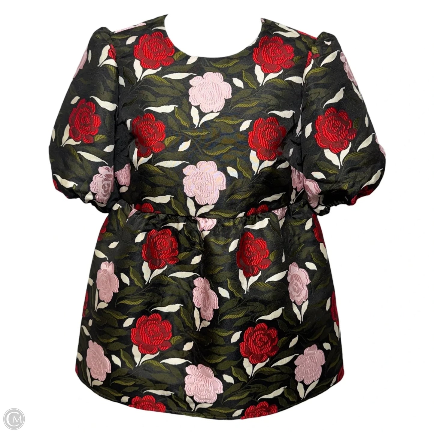 Rose Garden Brocade Top Short Sleeve Designer By Kate Spade In Floral Print, Size: 0