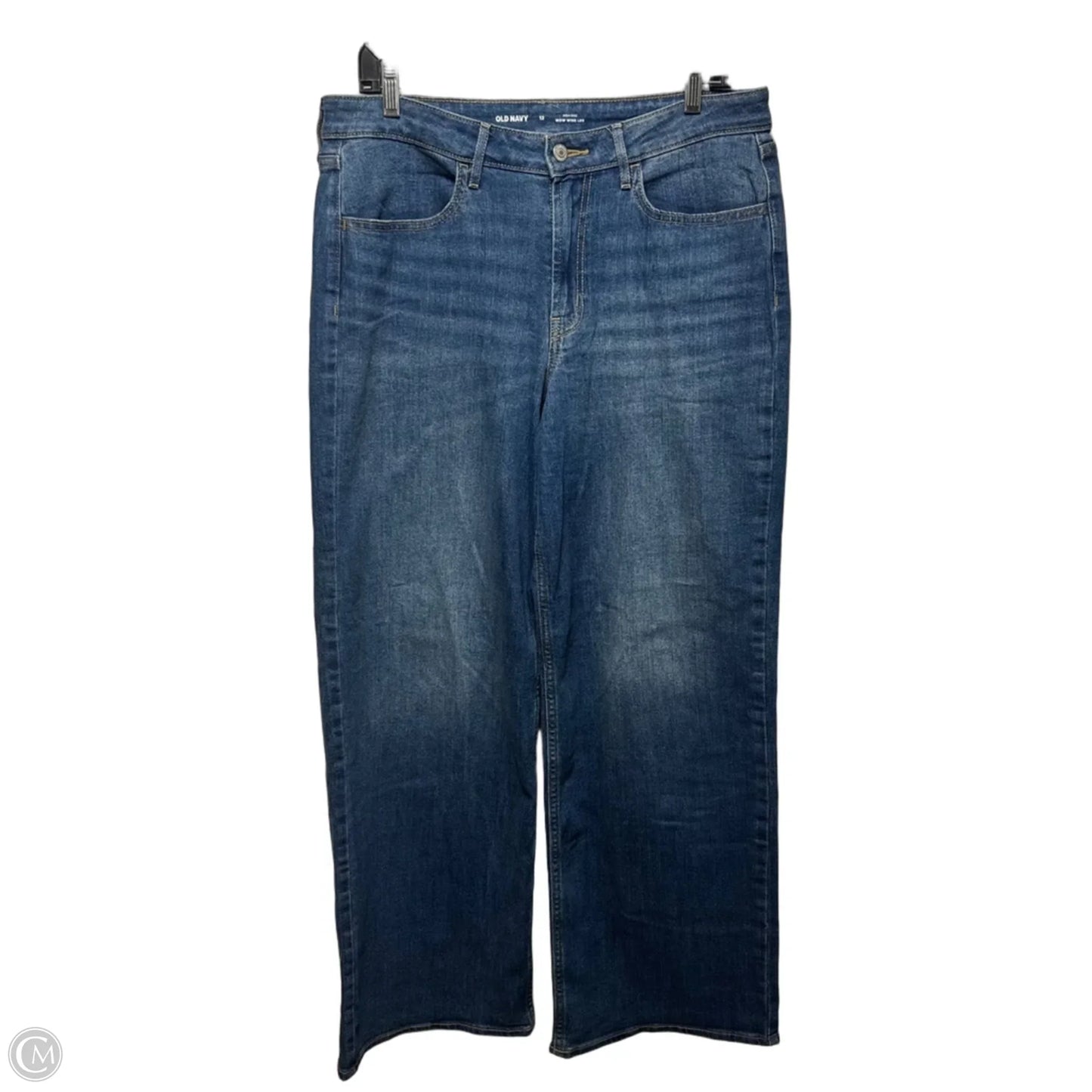 Wow Wide Leg High Rise Jeans By Old Navy In Blue Denim, Size: 12