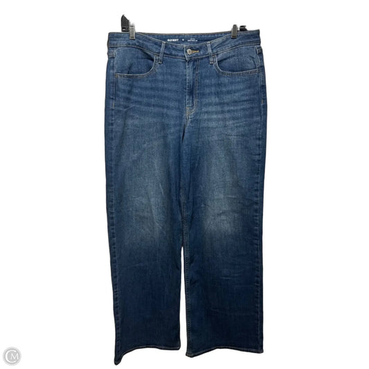 Wow Wide Leg High Rise Jeans By Old Navy In Blue Denim, Size: 12