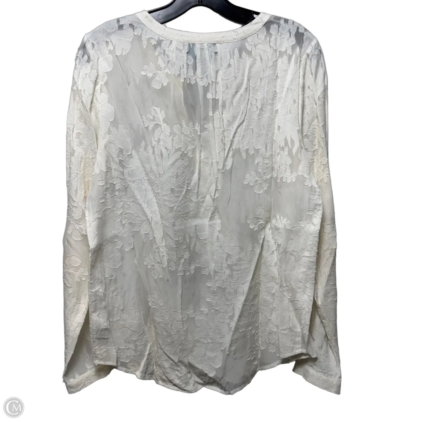 Top Long Sleeve By Cynthia Rowley In Cream, Size: M