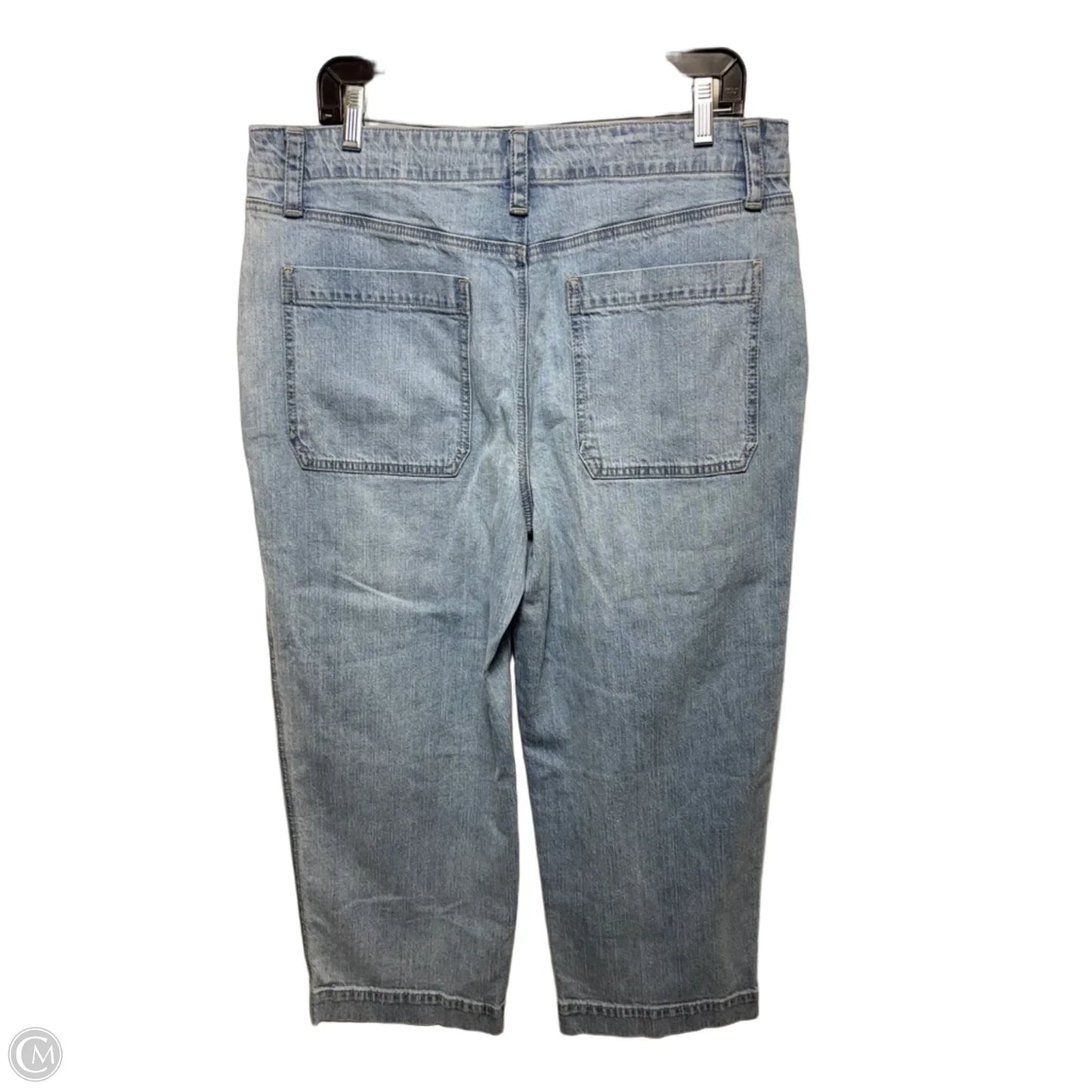 Straight Crop Jeans By Talbots In Blue Denim, Size: 12