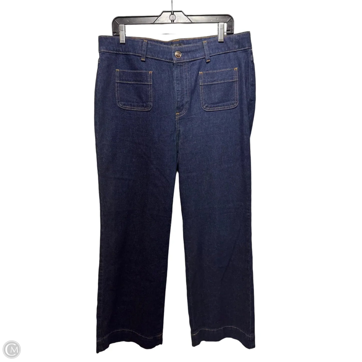 Classic Jean Trouser Leg By Talbots In Blue Denim, Size: 12