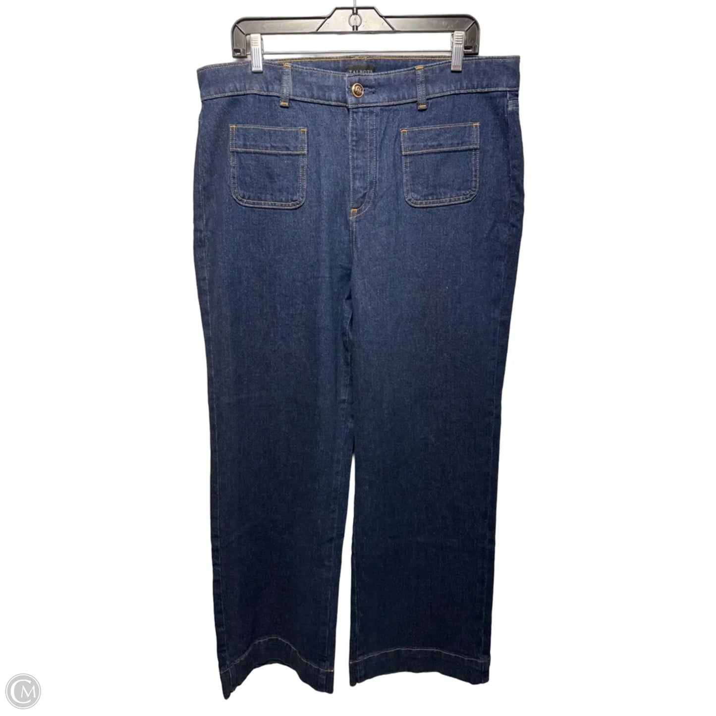Classic Jean Trouser By Talbots In Blue Denim, Size: 14