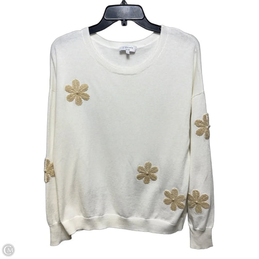 Flower Sweater By J Society In Cream & Tan, Size: L