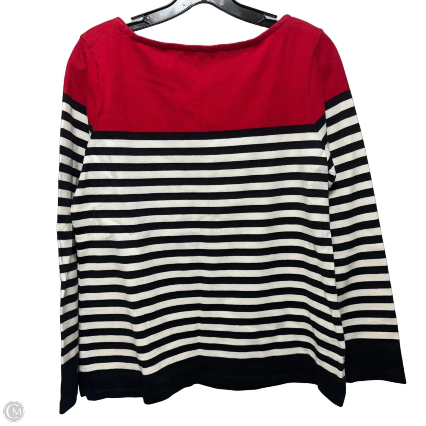 Top Long Sleeve By Talbots In Striped Pattern, Size: M