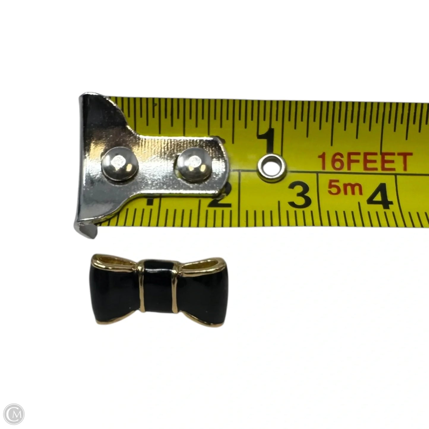 Take A Bow Gold Tone & Black Enamel Stud Earrings Designer By Kate Spade