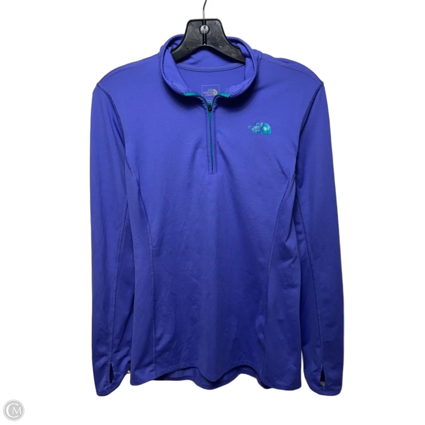 Athletic Top Long Sleeve Collar By The North Face In Purple, Size: M