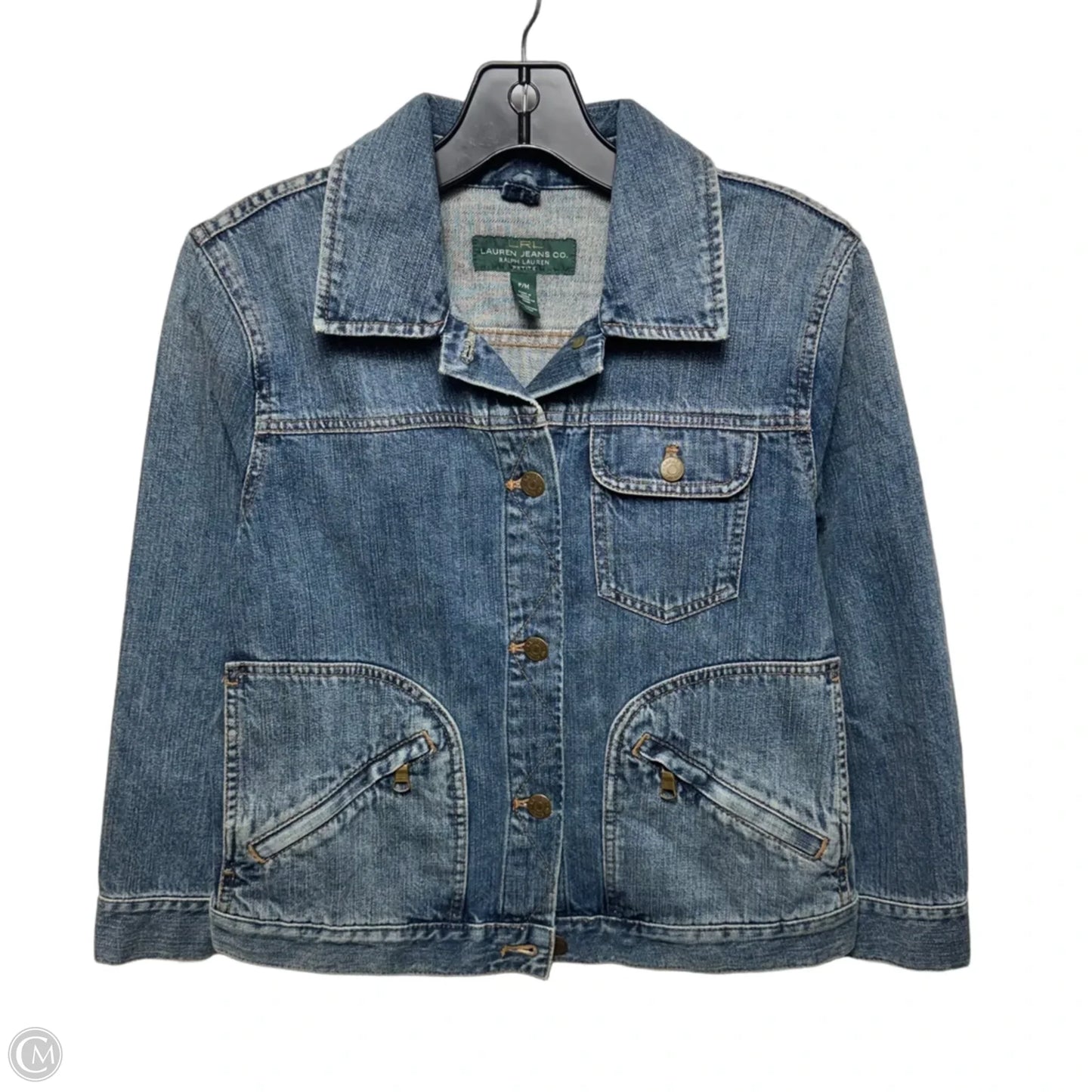Jacket Denim By Lauren By Ralph Lauren In Blue Denim, Size: M Petite