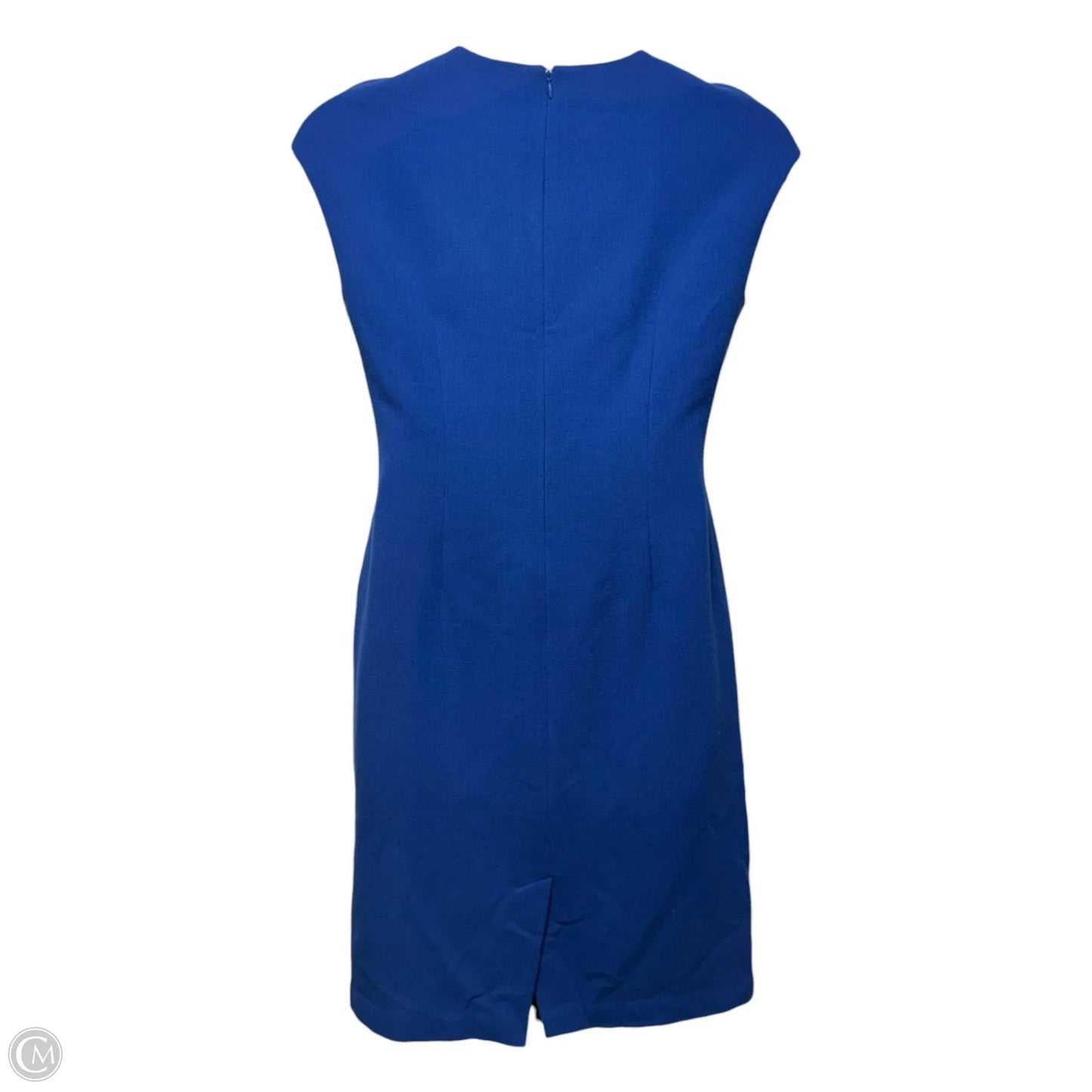 Ponte Drape Sheath Dress Designer By Lafayette 148 In Imperiale Blue, Size: 10