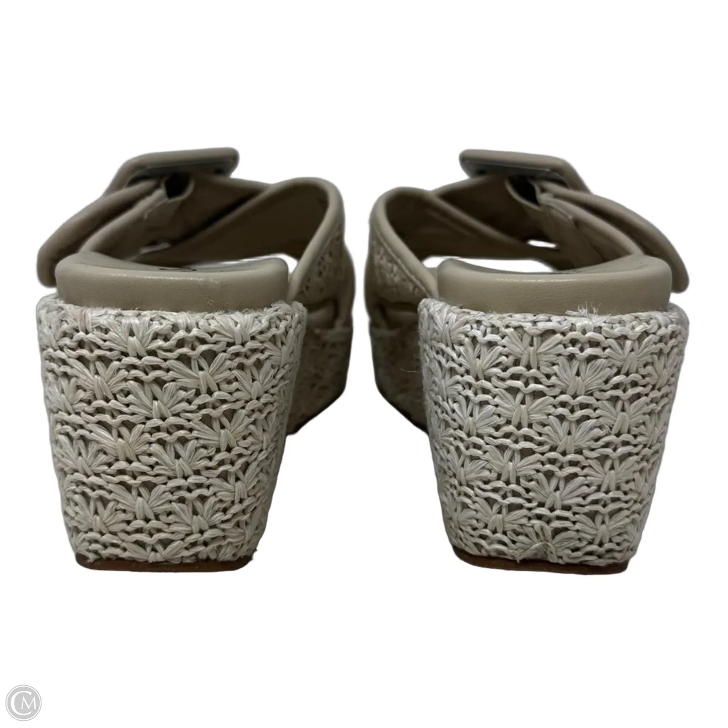 Woven Buckle Sandals Heels Wedge By Seychelles In Cream, Size: 7.5
