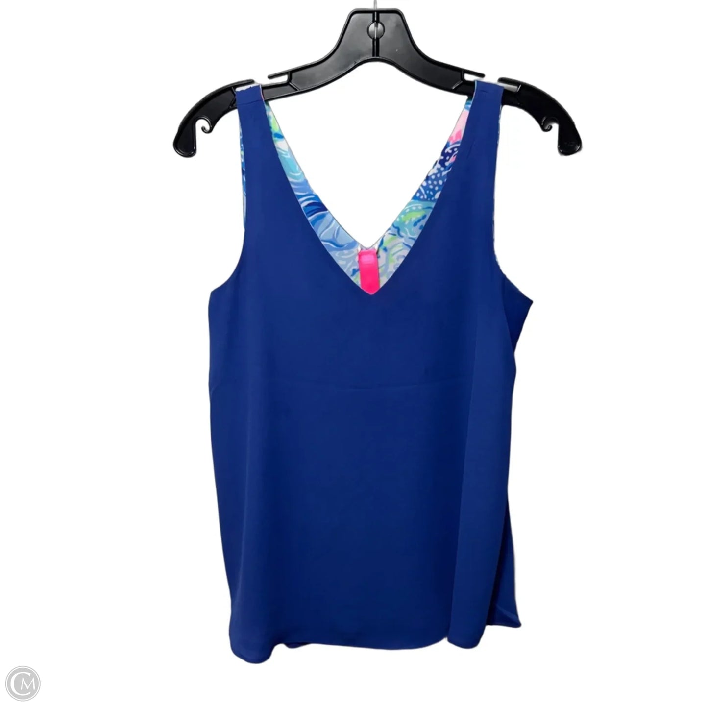 Florin Reversible Sleeveless V Neck Top Designer By Lilly Pulitzer In Blue, Size: XS