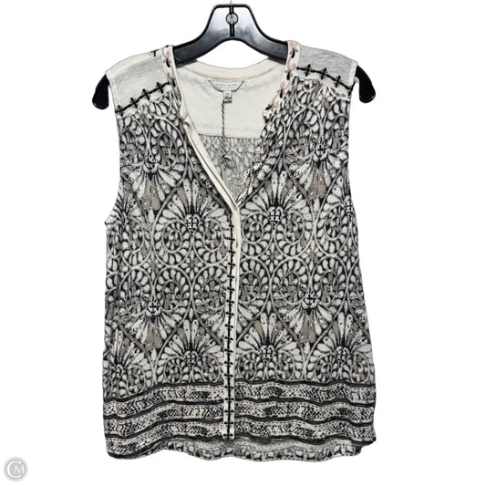 Knit Tank Top By Lucky Brand In Black & Cream, Size: S