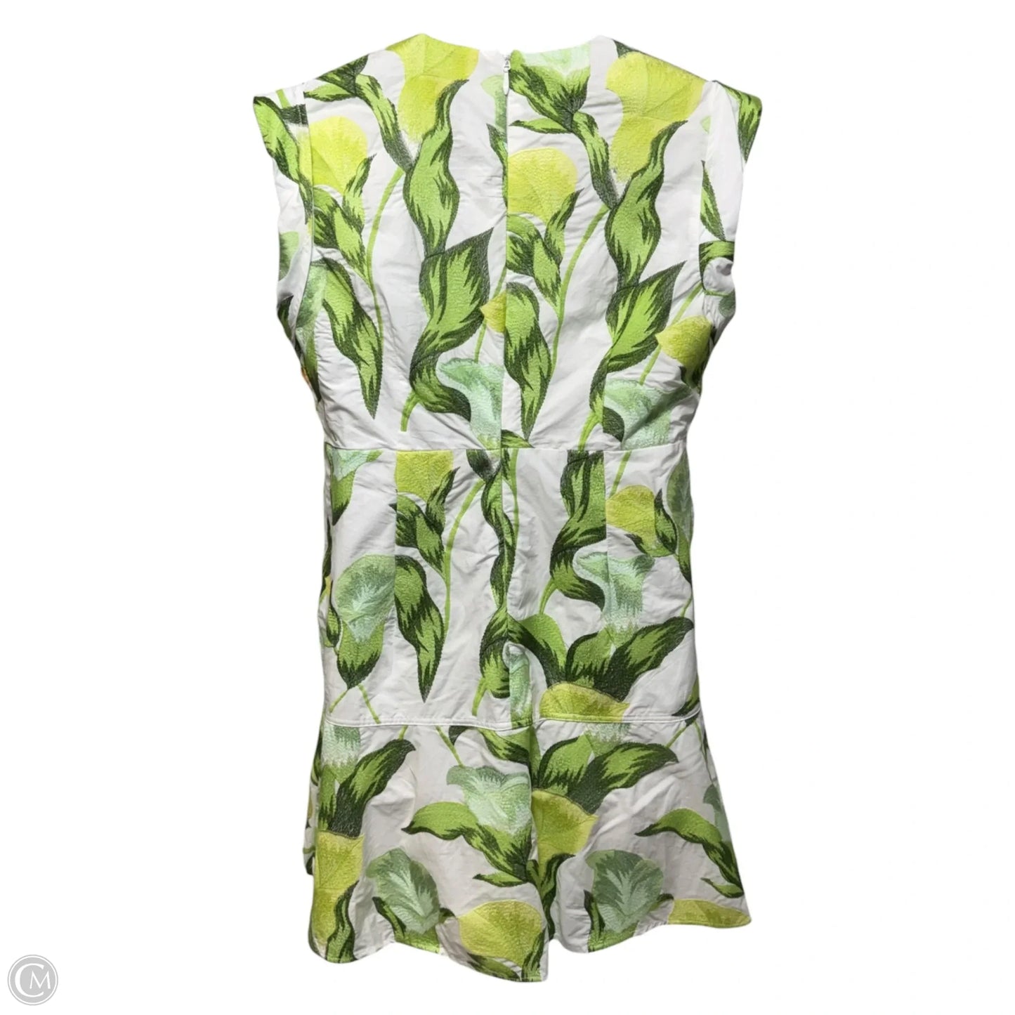 Eloise Twist Front Embroidered Tiered Mini Dress By Adelyn Rae In Green & White, Size: XL