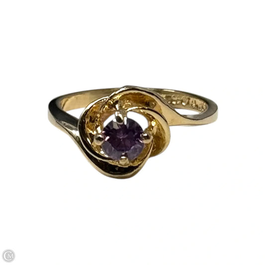 14K Gold Electroplated Swirl Ring, Size: 8