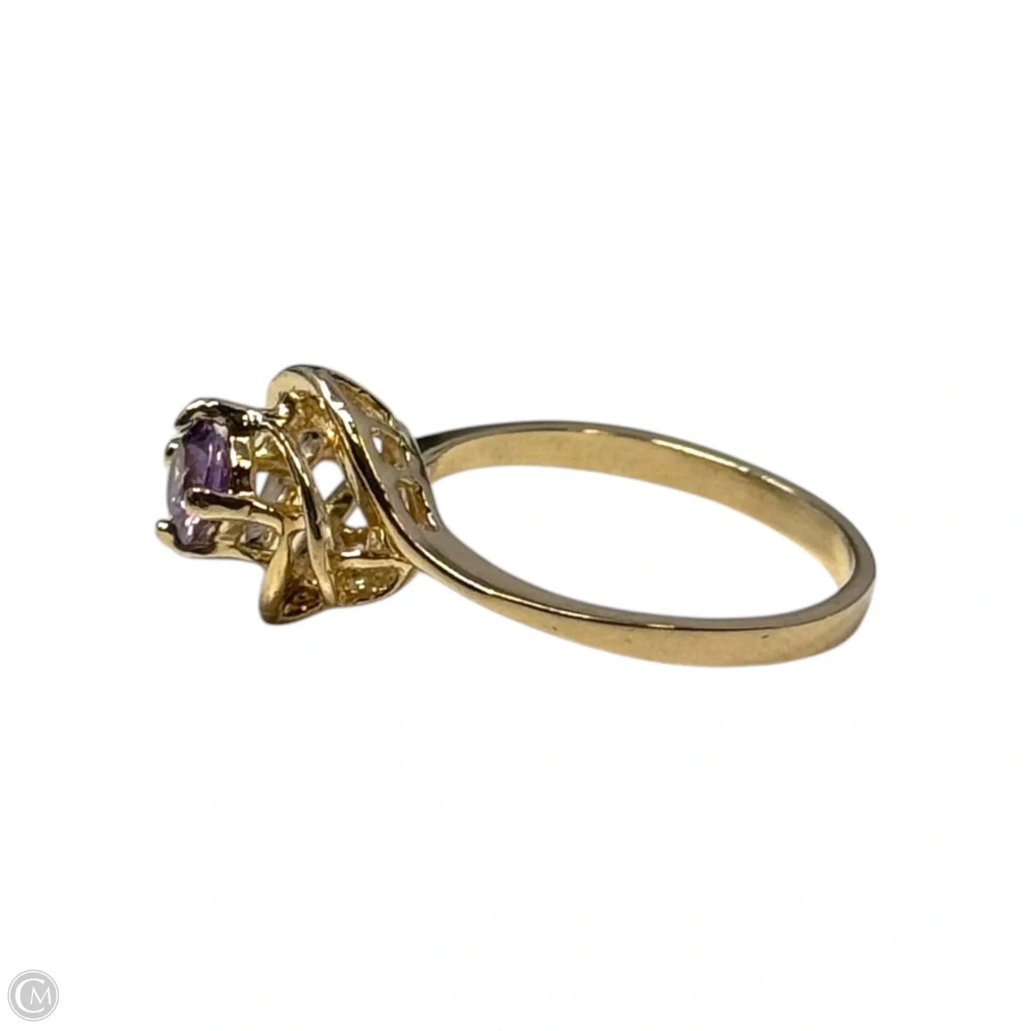 14K Gold Electroplated Swirl Ring, Size: 8