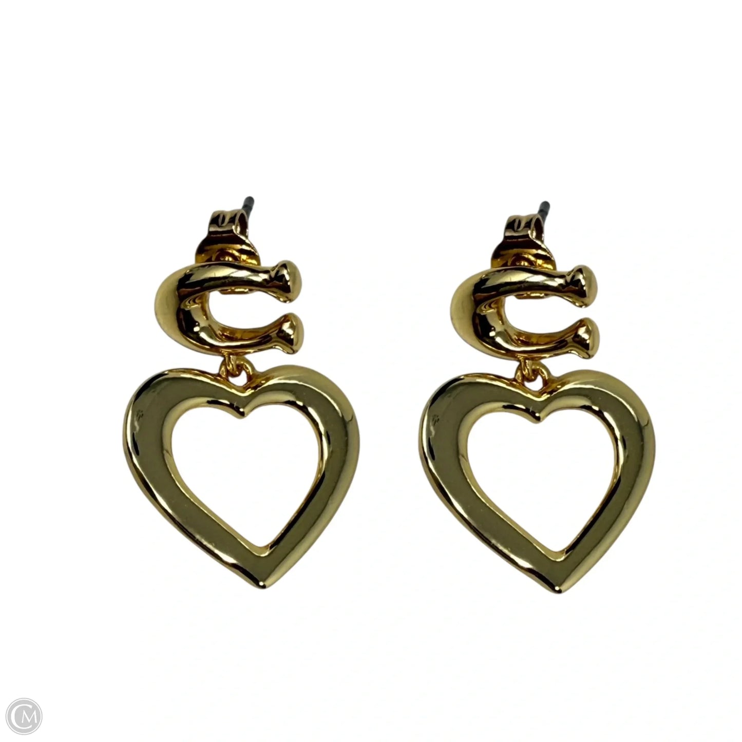 Signature C Heart Dangle Earrings Designer By Coach