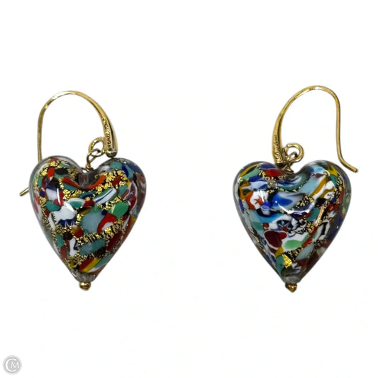Bronze & Glass Heart Earrings By Dyadema