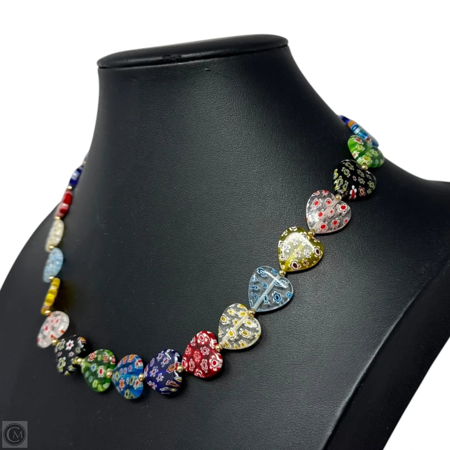 Multicolor Heart Bead Necklace