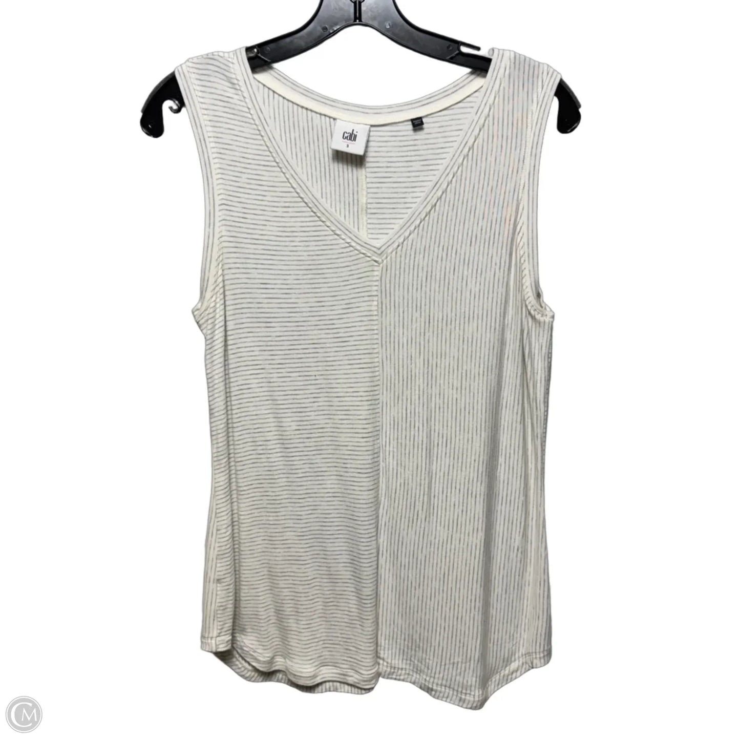 Top Sleeveless By Cabi In Striped Pattern, Size: S