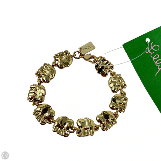 Gold Tone Parade of Elephants Bracelet Designer By Lilly Pulitzer