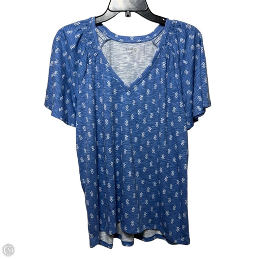 Top Short Sleeve By Wonderly In Blue, Size: L