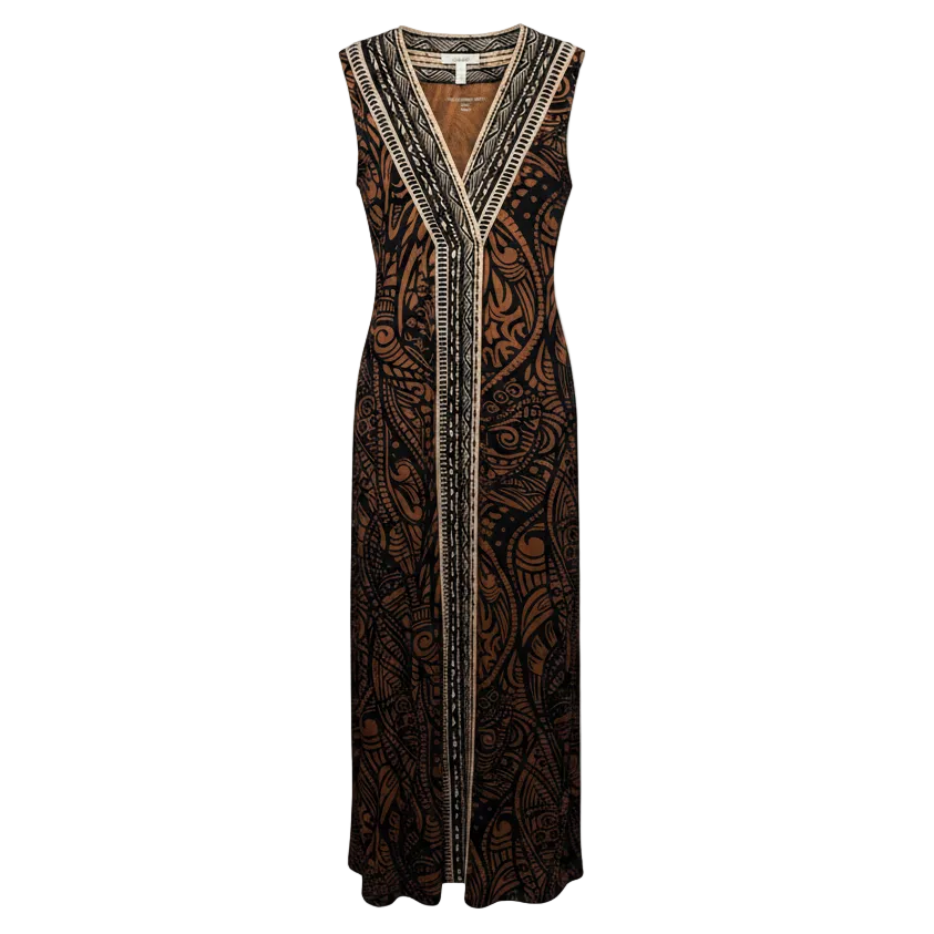 Serengeti Maxi Dress By Soft Surroundings In Black & Brown, Size: M
