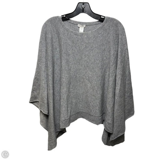 Poncho Cashmere By Garnet Hill In Grey, Size: Osfm