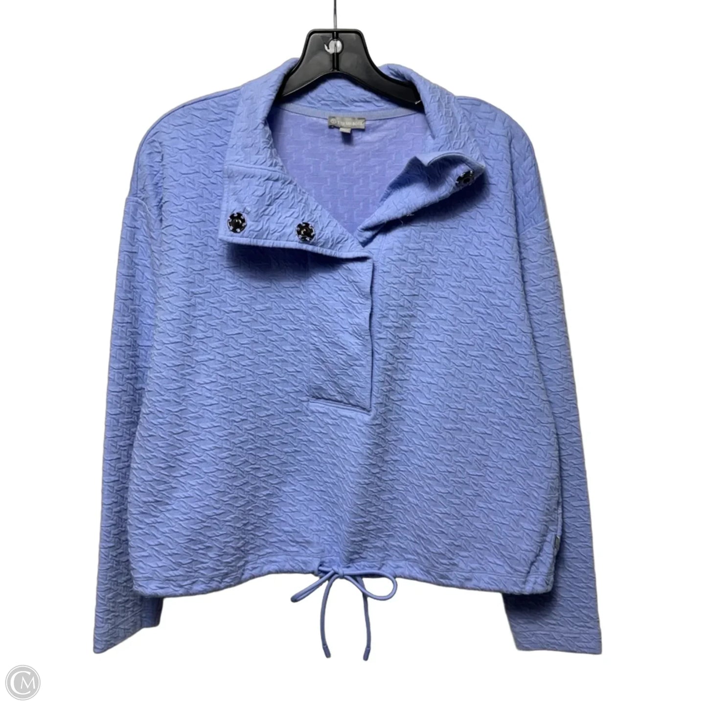 Textured Top Long Sleeve By Talbots In Blue, Size: M