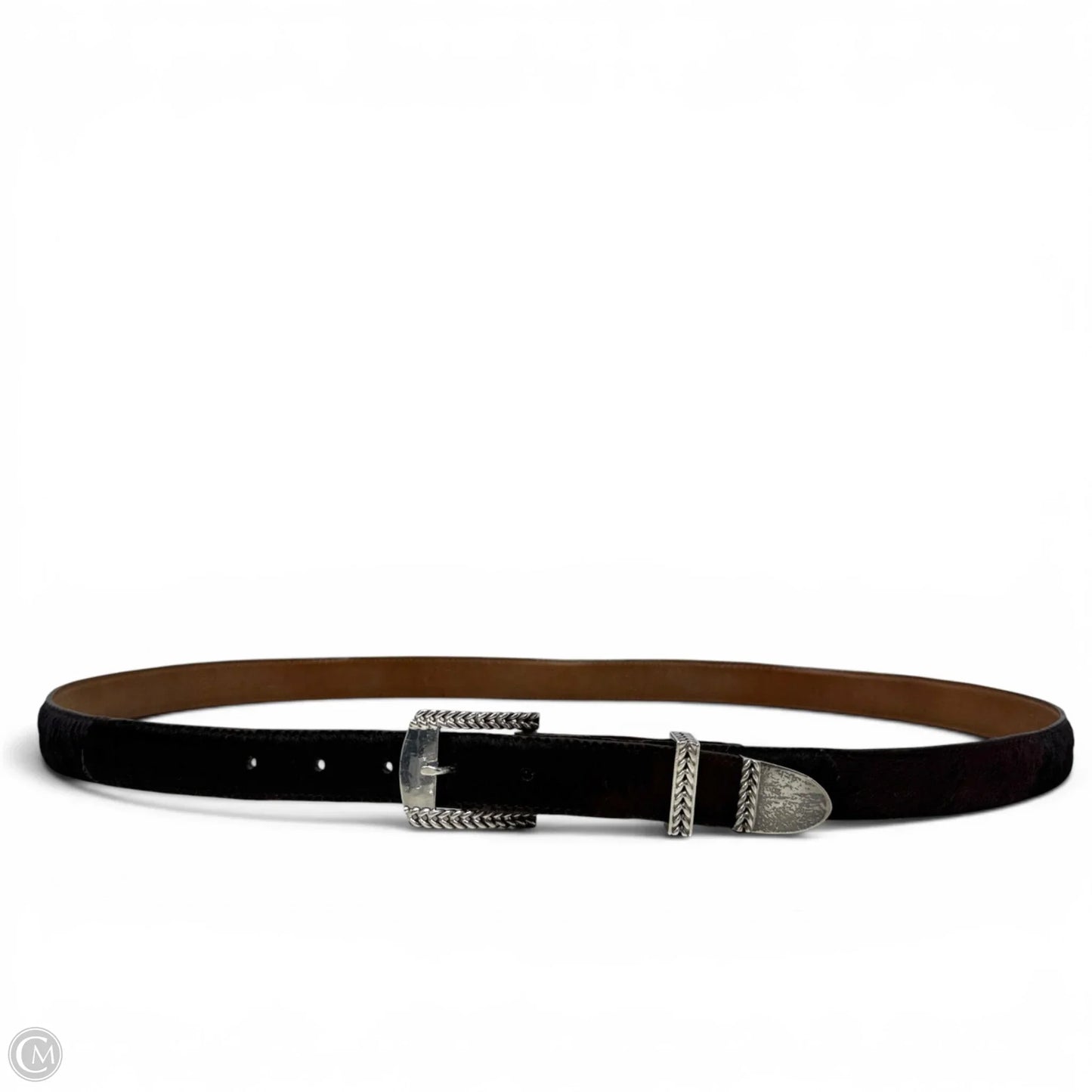 Beyond Classic Sterling Silver Buckle Set & Calf Hair Belt Strap By Pat Areias, Size: X-Large (42)