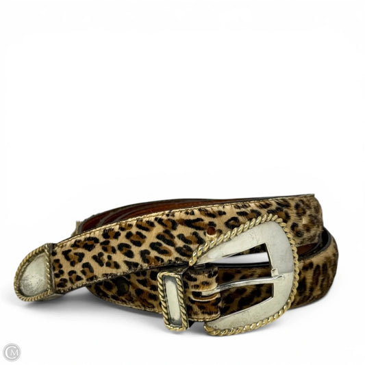 Leopard Print Haircalf & Sterling Silver Belt By Pat Areias, Size: X-Large (42)