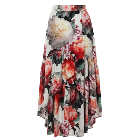 High-Low Maxi Skirt By Eliza J In Floral Print, Size: 8