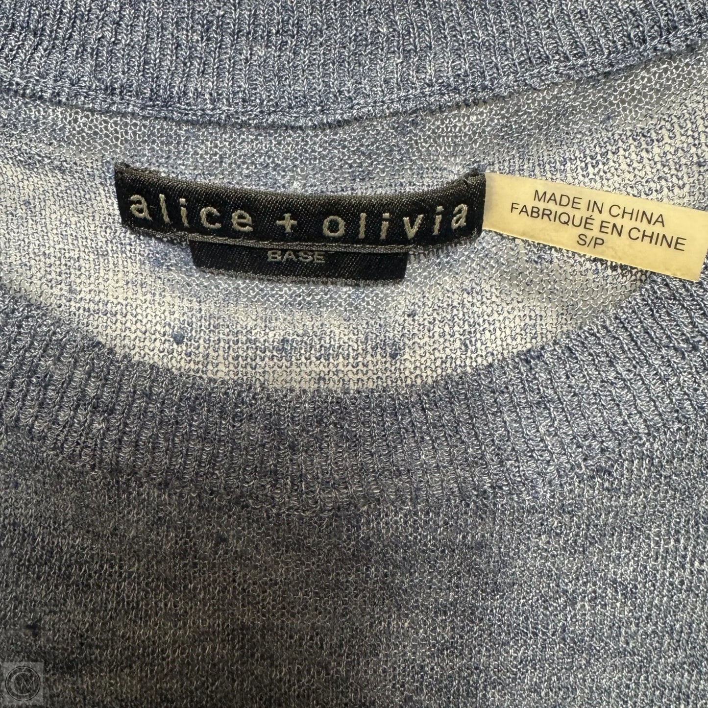 Linen Blend Top Sleeveless Designer By Alice + Olivia In Blue, Size: S