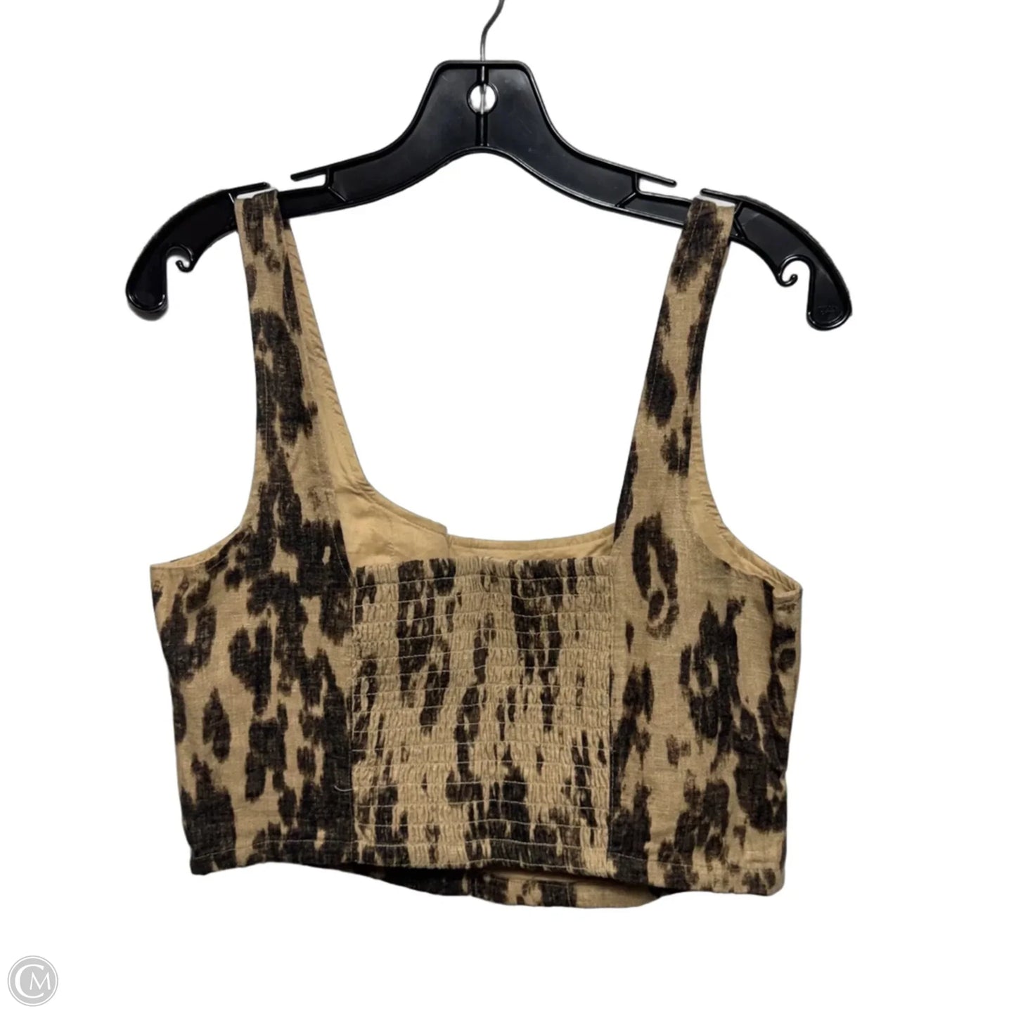 Linen Blend Top Sleeveless By Banana Republic In Black & Tan, Size: 8